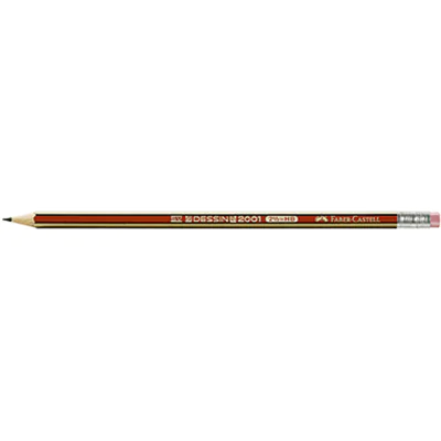 Faber-Castell Bleistift DESSIN 2001 112100 HB rot/gold +Radierer Faber-Castell Bleistift DESSIN 2001 112100 HB rot/gold +Radierer
