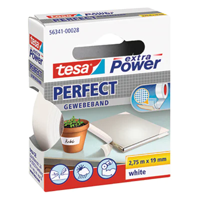 tesa Gewebeband Extra Power Perfect 56341-00028 19mmx2,75m weiß