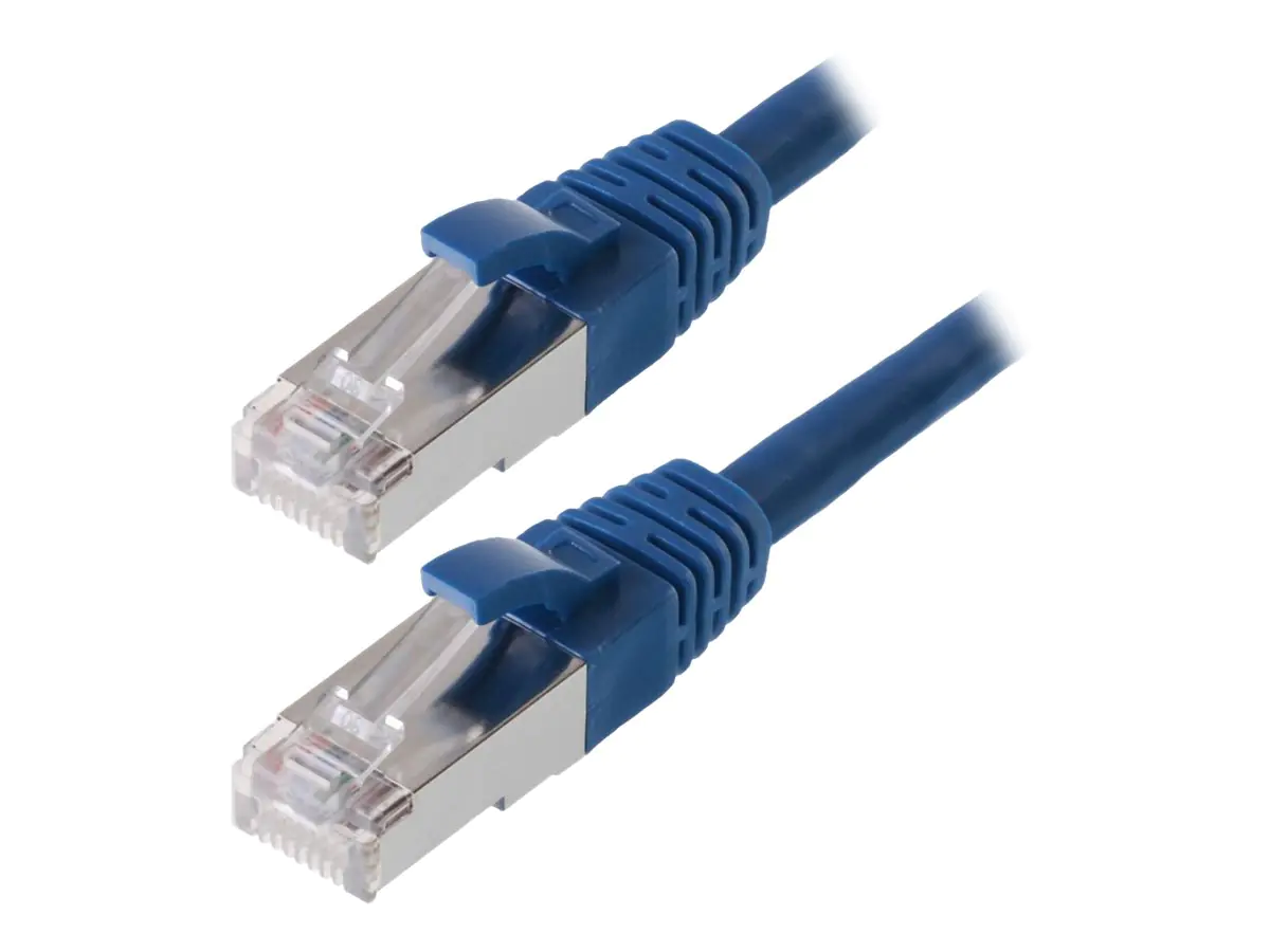 Helos - Patch-Kabel - RJ-45 (M) bis RJ-45 (M) - 3 m - SF/UTP - CAT 5e - geformt, ohne Haken - Blau