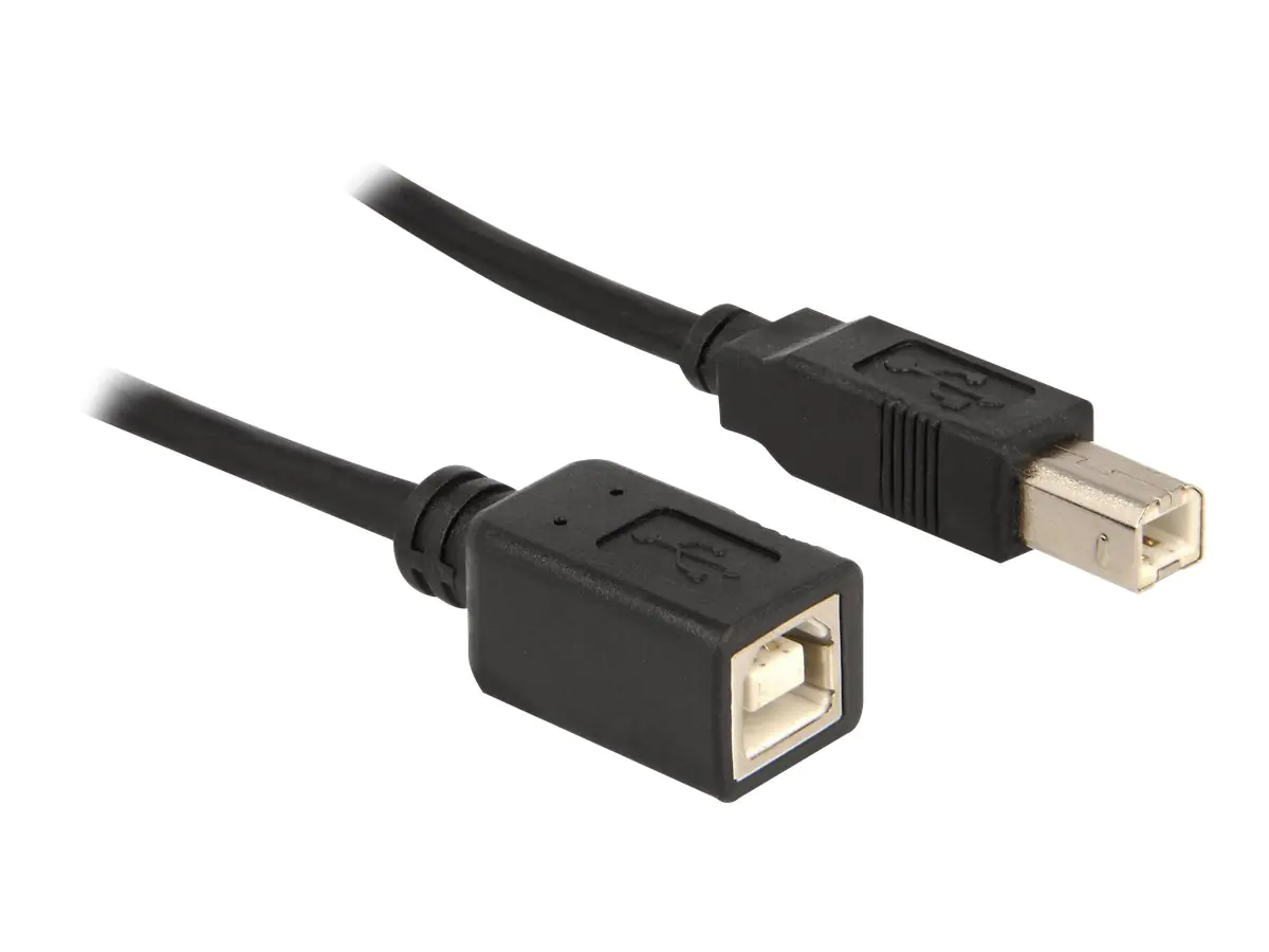 Delock - USB-Verlängerungskabel - USB Typ B (W) bis USB Typ B (M) - 2 m - Schwarz