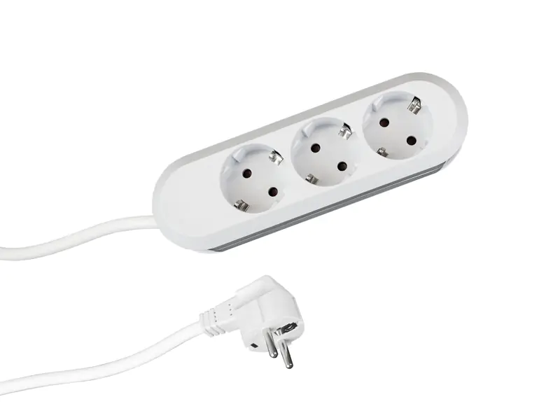 Bachmann SMART Steckdosenleiste 3-fach weiß, ohne Schalter, 1,5m