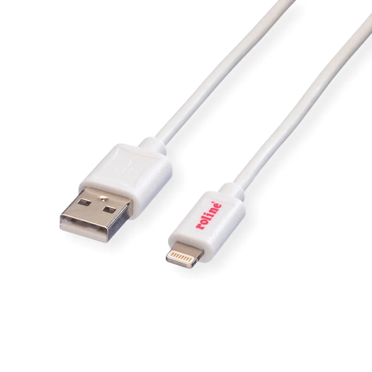 Roline - Lightning-Kabel - Lightning männlich zu USB männlich - 1 m - abgeschirmt - weiß