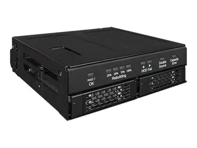 Icy Dock ToughArmor MB902SPR-B - Internes RAID-Gehäuse mit Datenanzeige, Netzanzeige - 2.5" (6.4 cm) - SATA 6Gb/s - RAID 1 - SATA 6Gb/s - Schwarz