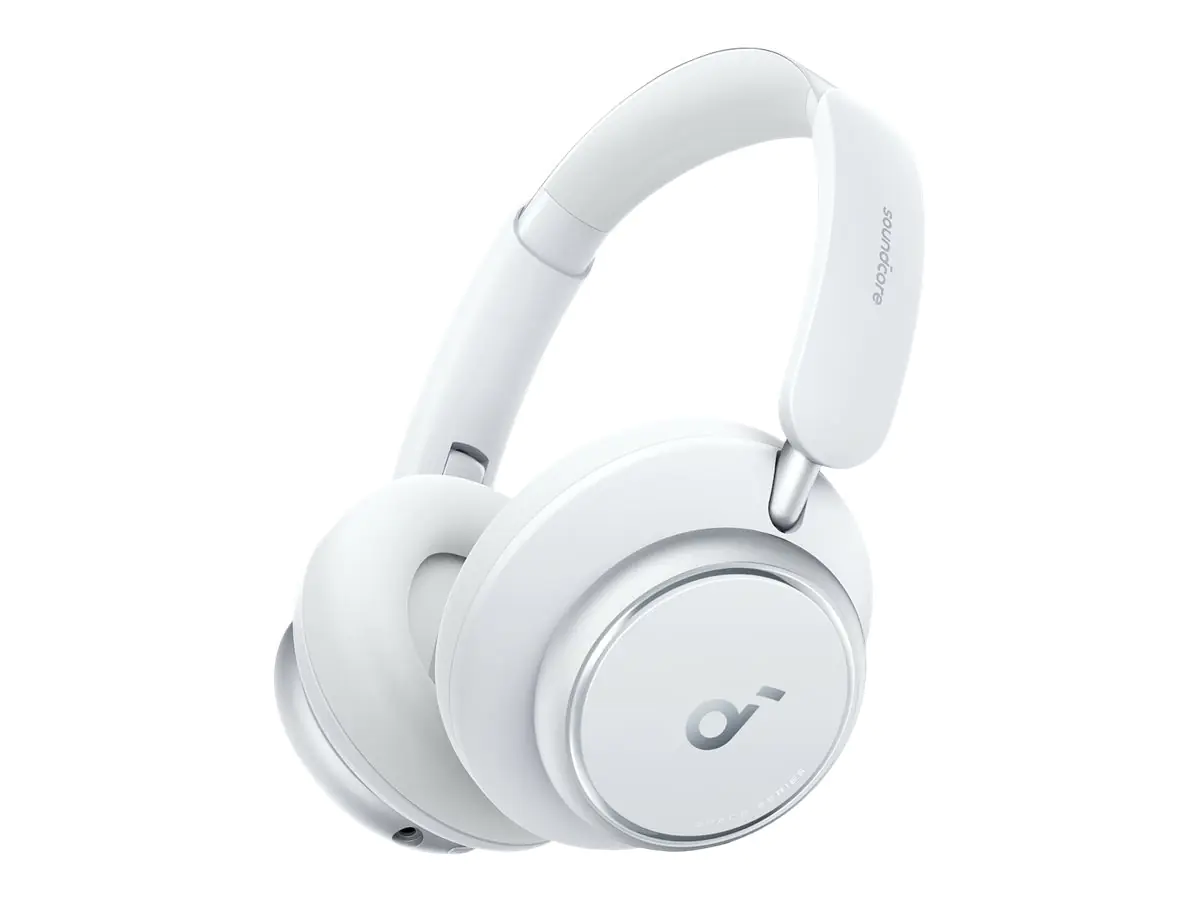 Soundcore Space Q45 - Kopfhörer mit Mikrofon - ohrumschließend - Bluetooth - kabellos, kabelgebunden - aktive Rauschunterdrückung - 3,5 mm Stecker - weiß