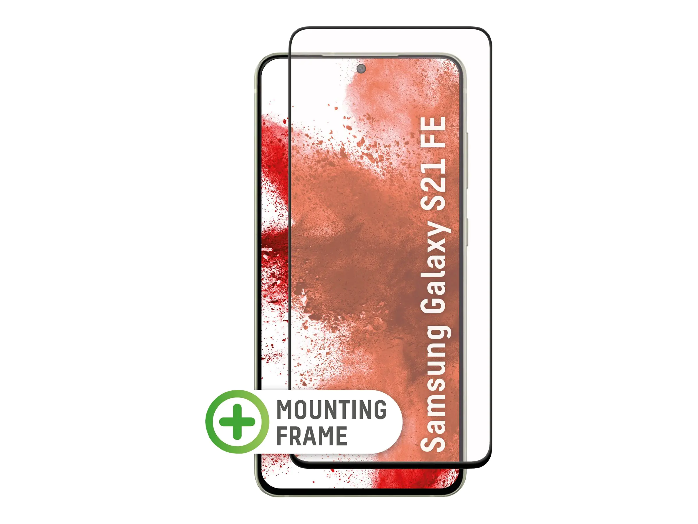 DISPLEX Real Glass - Bildschirmschutz für Handy - volle Abdeckung - 3D - Glas - Rahmenfarbe schwarz - für Samsung Galaxy S21 FE 5G