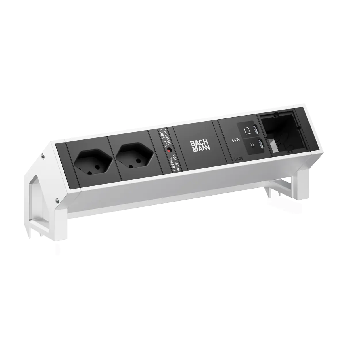 Bachmann DESK2 2xCH 90° 1xUSB C/C 45W 1xCM INOX BM0022094