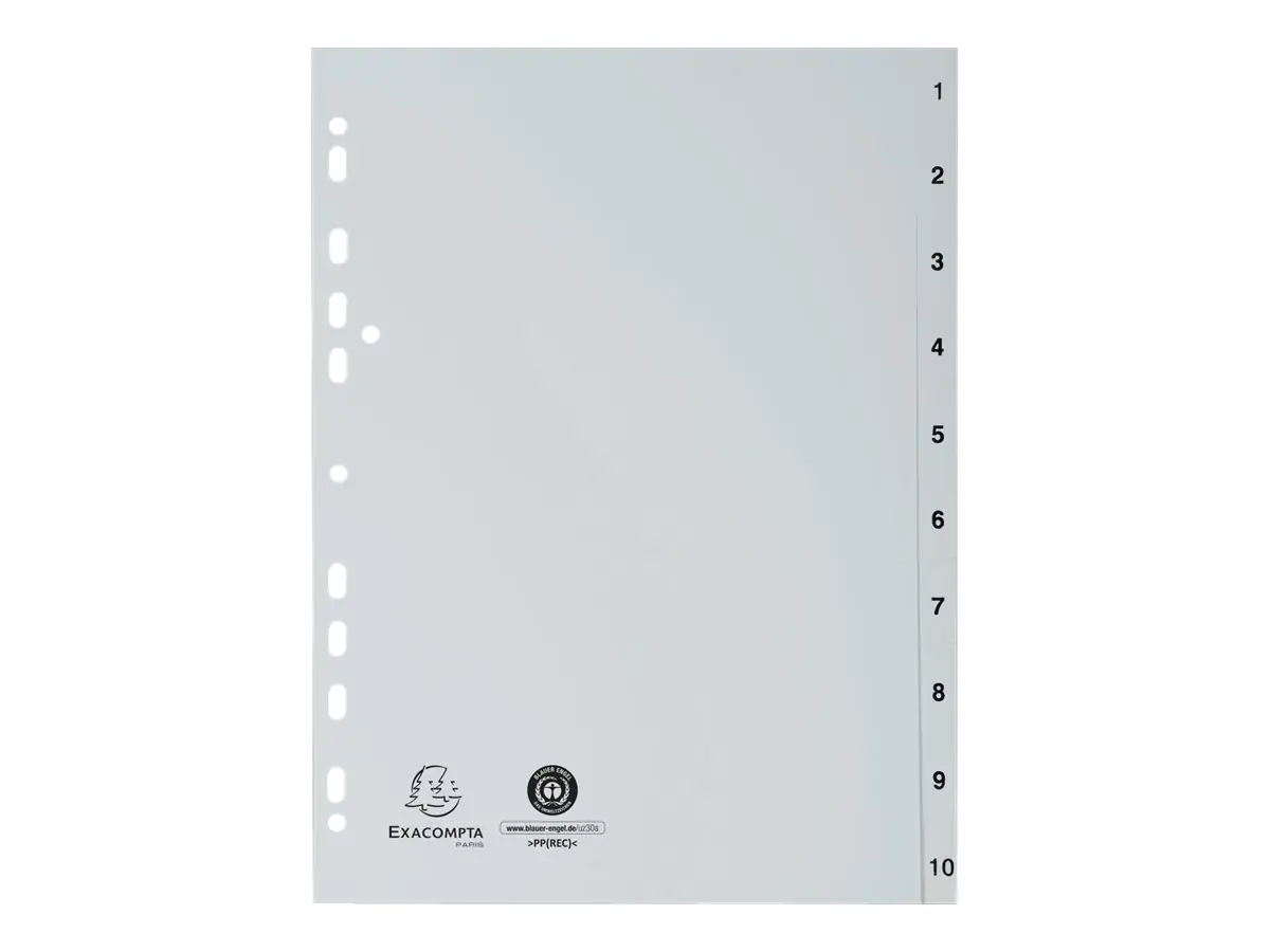 Exacompta Forever - Trennelement - 10 Teile - vorgedruckt: 1-10 - für A4 (210 x 297 mm) 1710E