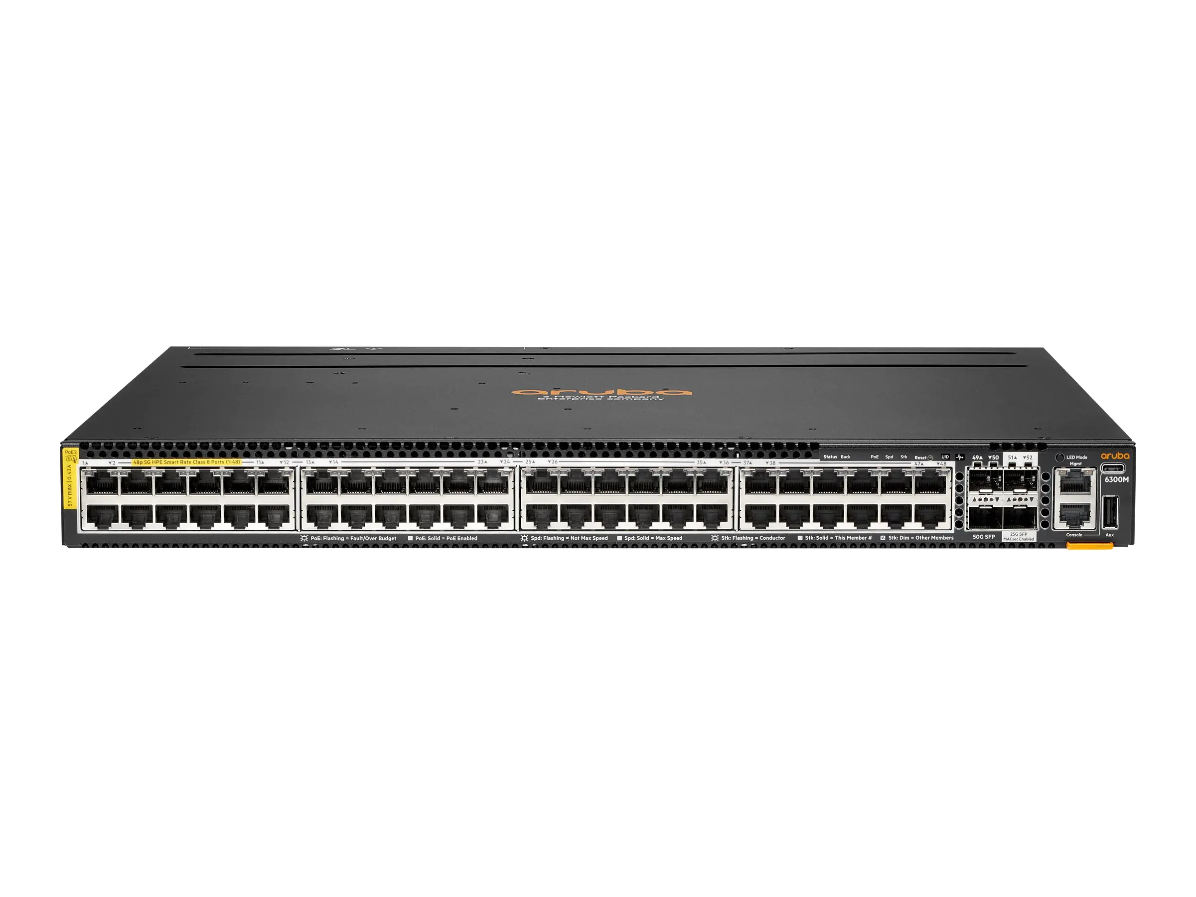 HPE Aruba 6300M - Switch - L3 - managed - 48 x 100/1000/2.5G/5G (PoE++) R8S90AR