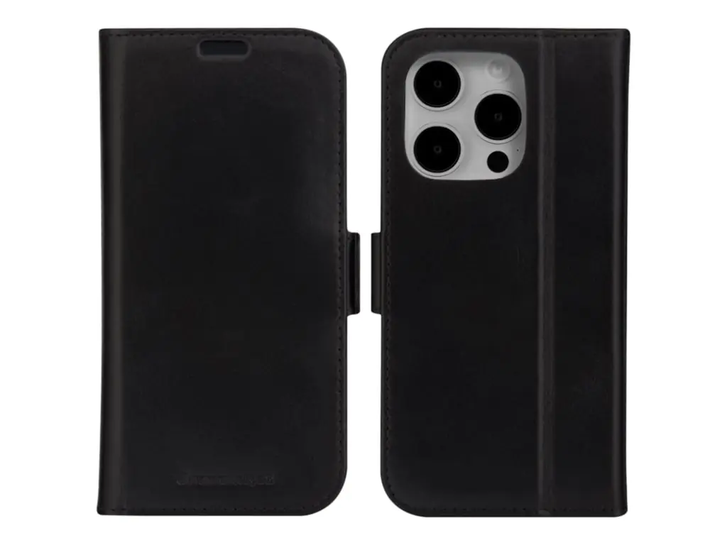 dbramante1928 Copenhagen - Flip-Hülle für Mobiltelefon - genarbtes Leder - Schwarz - für Apple iPhone 15 Pro