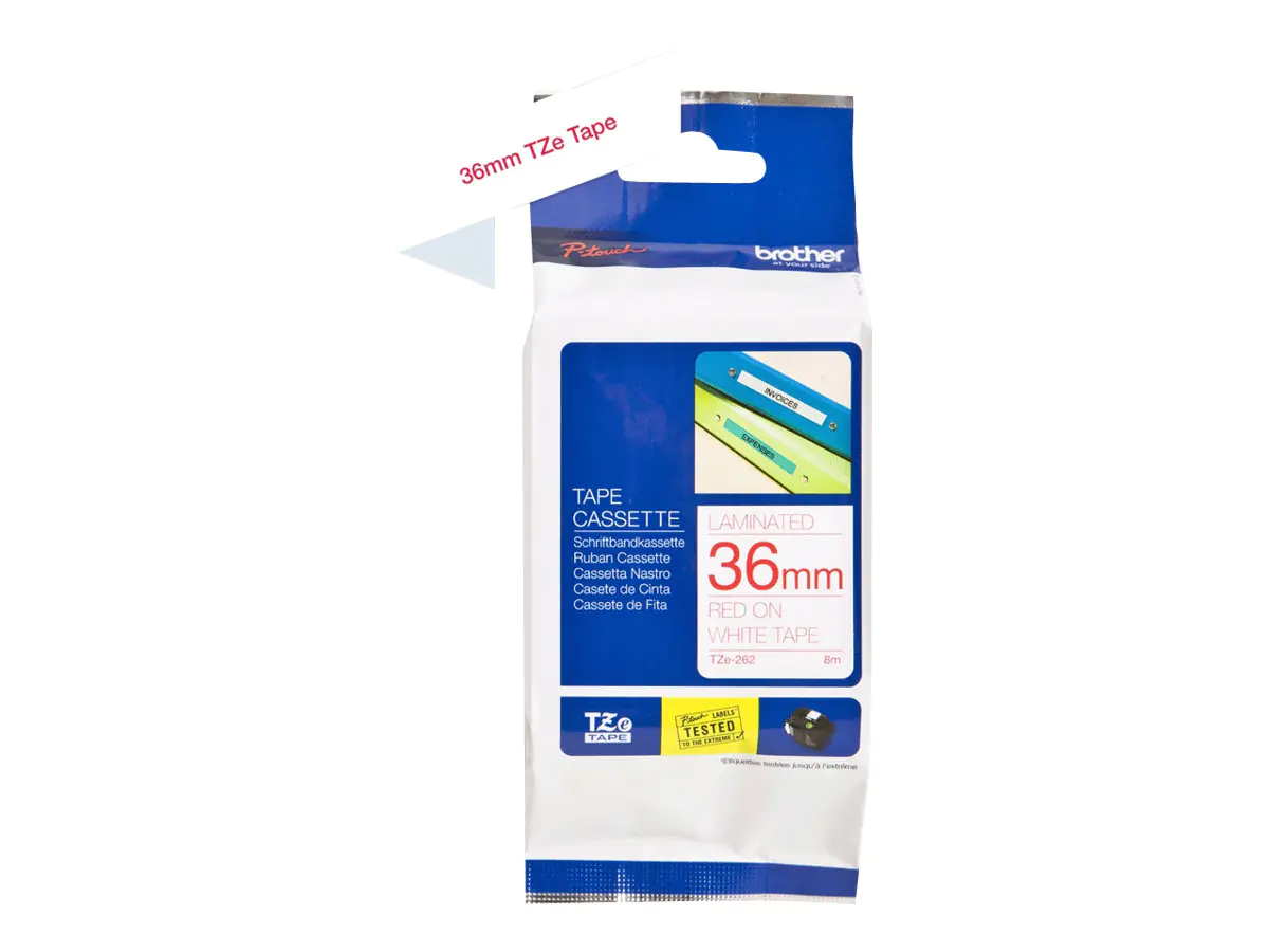 Brother TZe-262 - Rot auf Weiß - Rolle (3,6 cm x 8 m) 1 Kassette(n) laminiertes Band - für P-Touch PT-3600, 550, 9200, 9400, 9500, 9600, 9700, 9800, D800, P900, P950 Brother TZe-262 - Rot auf Weiß - Rolle (3,6 cm x 8 m) 1 Kassette(n) laminiertes Band - für P-Touch PT-3600, 550, 9200, 9400, 9500, 9600, 9700, 9800, D800, P900, P950