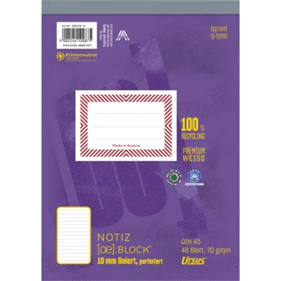 Ursus Schreibblock Ursus Green 03654810 DIN A5 lin. 70g 48Bl Ursus Schreibblock Ursus Green 03654810 DIN A5 lin. 70g 48Bl
