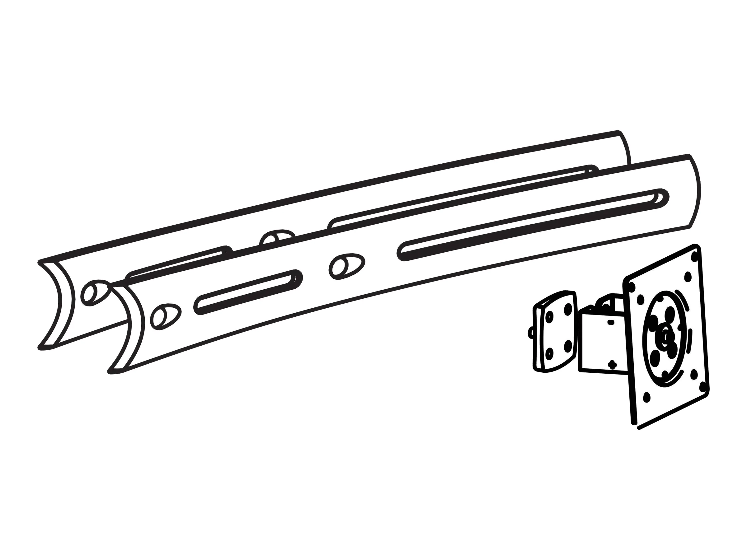Ergotron DS100 Crossbar Extender, Long - Montagekomponente (Erweiterung für Querstrebe, mittlere Halterung) - für 2 LCD-Displays - Aluminium, Stahl - Schwarz - Bildschirmgröße: bis zu 66 cm (bis zu 26 Zoll)