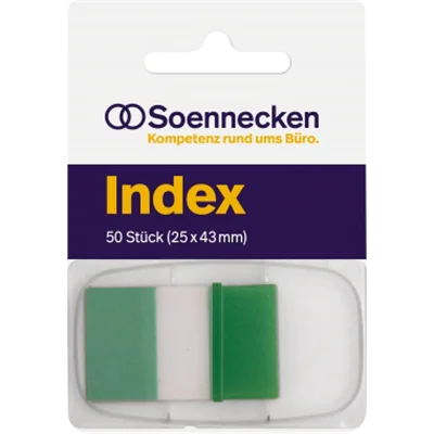 Soennecken Haftstreifen Index 5823 25x43mm 50Streifen Spender grün Soennecken Haftstreifen Index 5823 25x43mm 50Streifen Spender grün