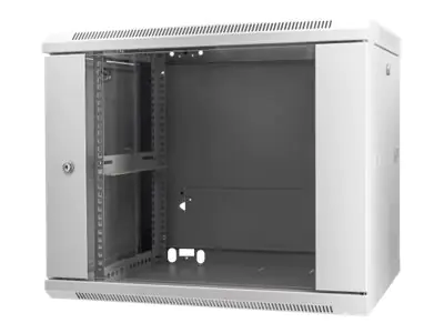 Intellinet Network Cabinet, Wall Mount (Standard), 9U, Usable Depth 350mm/Width 540mm, Grey, Assembled, Max 60kg, Metal & Glass Door, Back Panel, Removeable Sides, Suitable also for use on desk or floor, 19",Parts for wall install (eg screws/rawl