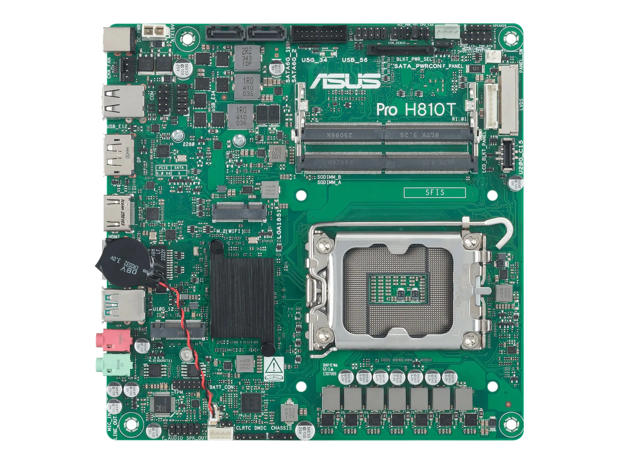 ASUS PRO H810T-CSM - Motherboard - Thin mini ITX - LGA1851-Sockel - H810 Chipsatz - USB-C 3.2 Gen 2