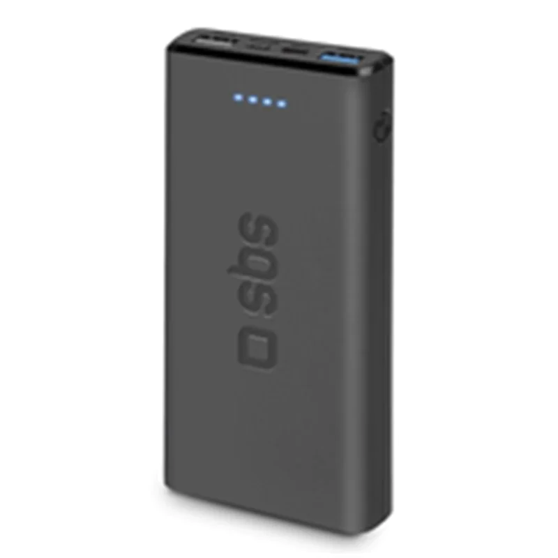 SBS Powerbank - schnelles Laden - 10000 mAh - 10 watt - 2.1 A - 3 Ausgabeanschlussstellen (2 x USB, USB-C) TTBB10000FASTK