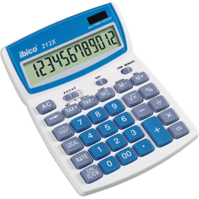 ibico Tischrechner 212X IB410086 12-stellig lichtgrau/blau ibico Tischrechner 212X IB410086 12-stellig lichtgrau/blau