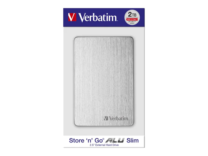 Verbatim Store 'n' Go ALU Slim - Festplatte - 1 TB - extern (tragbar) - USB 3.2 Gen 1 - Silber Verbatim Store 'n' Go ALU Slim - Festplatte - 1 TB - extern (tragbar) - USB 3.2 Gen 1 - Silber