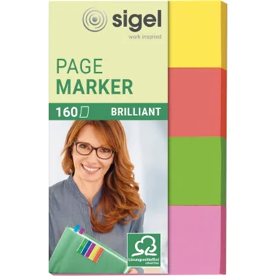 SIGEL Haftmarker Brillant HN630 20x50mm farbig sortiert 4 St./Pack. SIGEL Haftmarker Brillant HN630 20x50mm farbig sortiert 4 St./Pack.