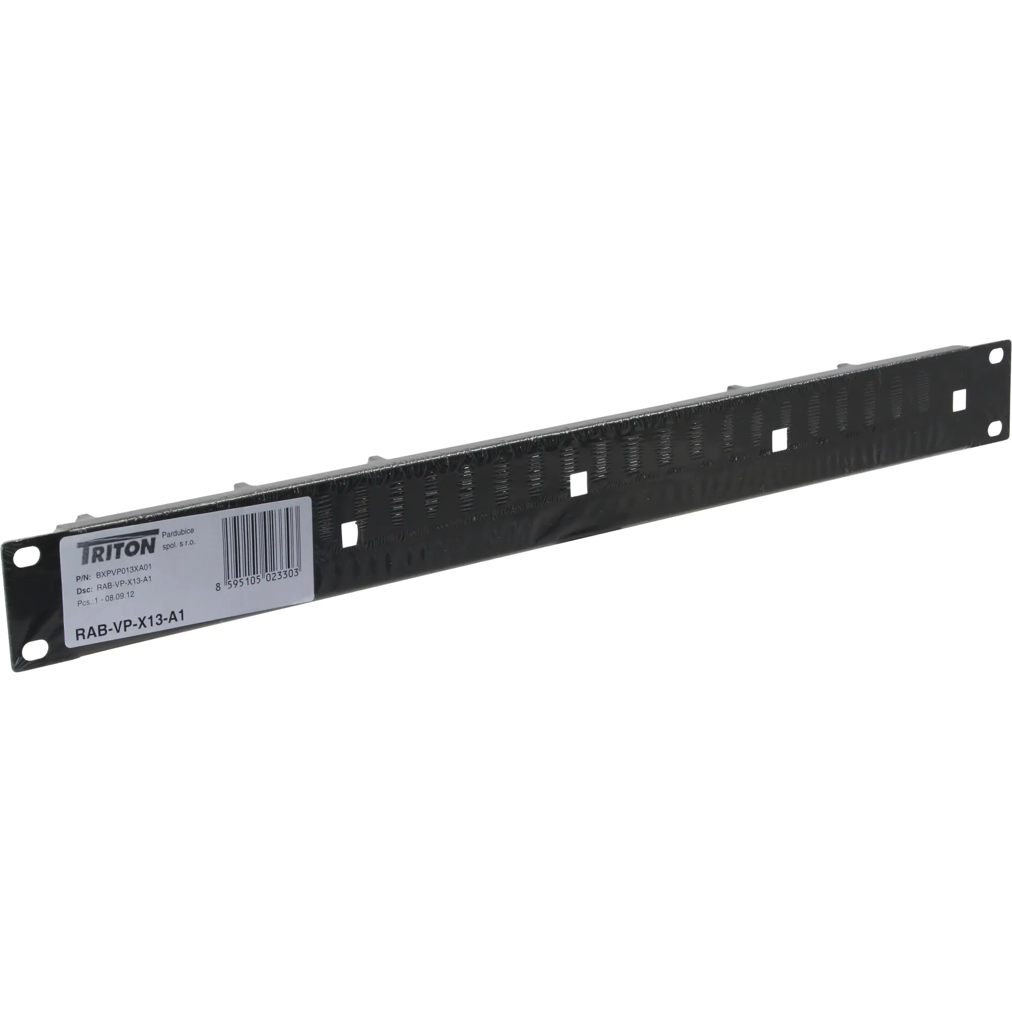 48,26cm (19") Kabelführungspanel Triton RAB-VP-X13-A1, 1HE, schwarz mit 5 Kabelführ.Bügeln