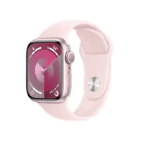 Apple Watch Series 9 (GPS) - 41 mm - Pink Aluminum - intelligente Uhr mit Sportband - Flouroelastomer - Light Pink - Bandgröße: M/L - 64 GB - Wi-Fi, Bluetooth, UWB - 31.9 g
