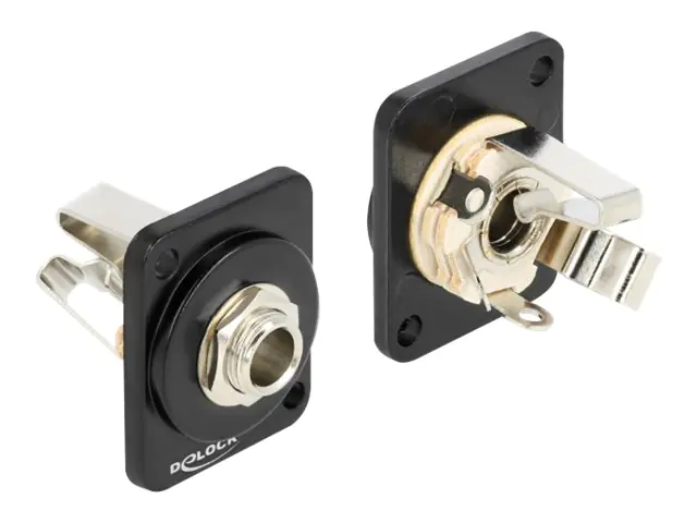 Delock D-Type Module 6.35 mm 3 pin stereo jack to solder connector - Modulares Faceplate-Snap-In - an Schalttafel montierbar - Telefon Stereo 6,35 mm - Schwarz