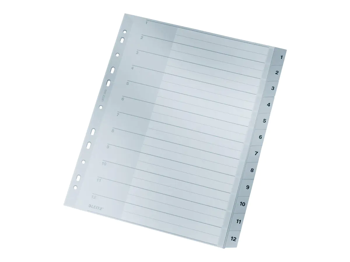Esselte Leitz Trennelement - 12 Teile - vorgedruckt: 1-12 - für A4 Extra (235 × 322 mm) 12820000