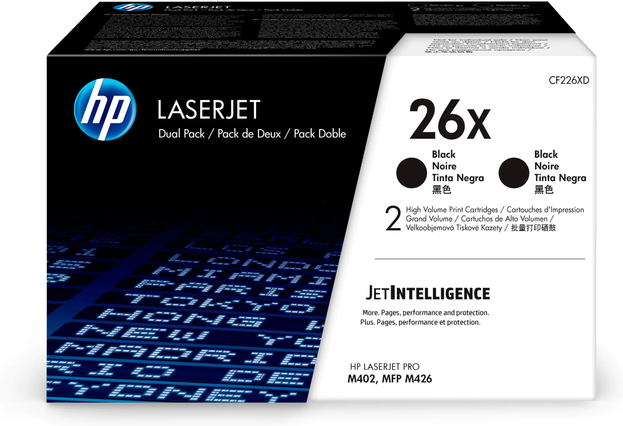 HP 26X - 2er-Pack - Hohe Ergiebigkeit - Schwarz - Original - LaserJet - Tonerpatrone (CF226XD) - für LaserJet Pro M402, MFP M426 HP 26X - 2er-Pack - Hohe Ergiebigkeit - Schwarz - Original - LaserJet - Tonerpatrone (CF226XD) - für LaserJet Pro M402, MFP M426