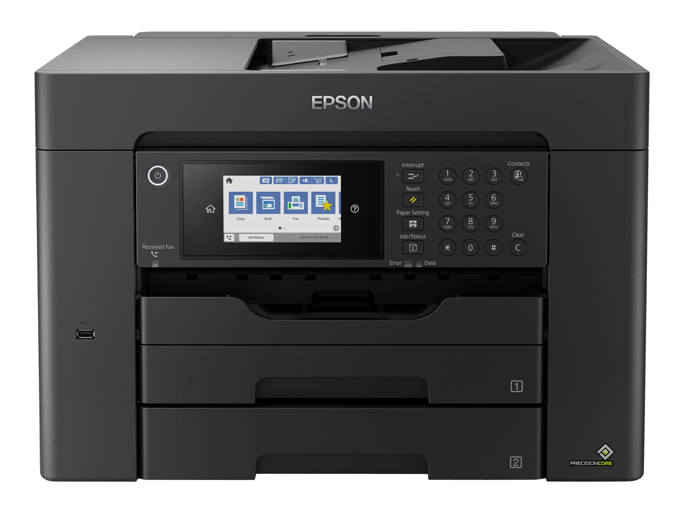 Epson WorkForce WF-7840DTWF - Multifunktionsdrucker - Farbe - Tintenstrahl - A3 (297 x 420 mm) (Original) - A3 (Medien) - bis zu 25 Seiten/Min. (Drucken) - 550 Blatt - 33.6 Kbps - USB 2.0, LAN, Wi-Fi(n), USB-Host Epson WorkForce WF-7840DTWF - Multifunktionsdrucker - Farbe - Tintenstrahl - A3 (297 x 420 mm) (Original) - A3 (Medien) - bis zu 25 Seiten/Min. (Drucken) - 550 Blatt - 33.6 Kbps - USB 2.0, LAN, Wi-Fi(n), USB-Host