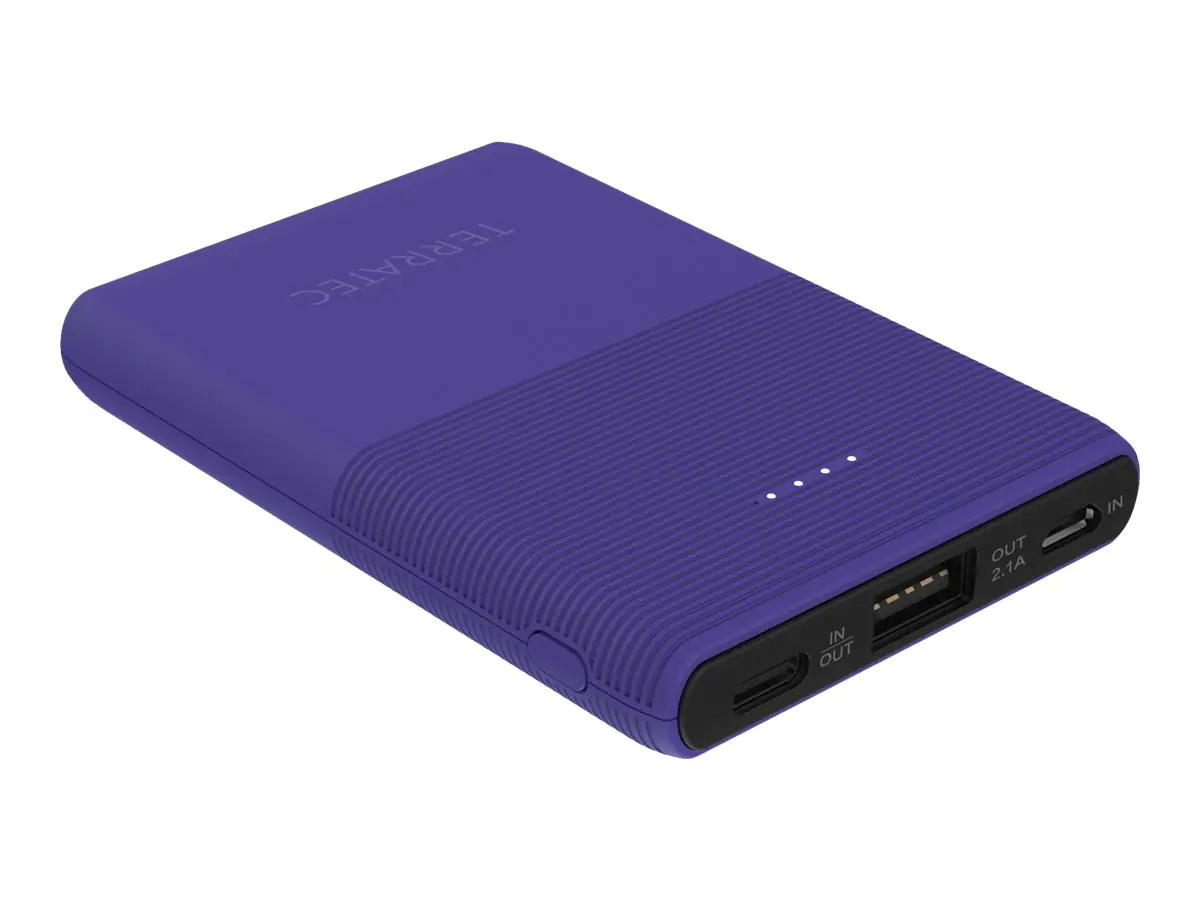 TerraTec P50 Pocket - Powerbank - 5000 mAh - 2.1 A - 2 Ausgabeanschlussstellen (USB, USB-C) 282271