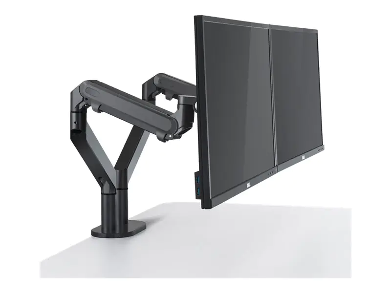 HAGOR HA - Befestigungskit - zwei Gelenkarme - für 2 LCD-Displays - Schwarz - Bildschirmgröße: 38-69 cm (15"-27") - Tischmontage