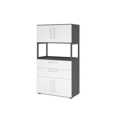 Hammerbacher Regalschrank FlexWall 800 x 1.452 x 417 mm (B x H x T) Flügeltür ohne Rollen Holz