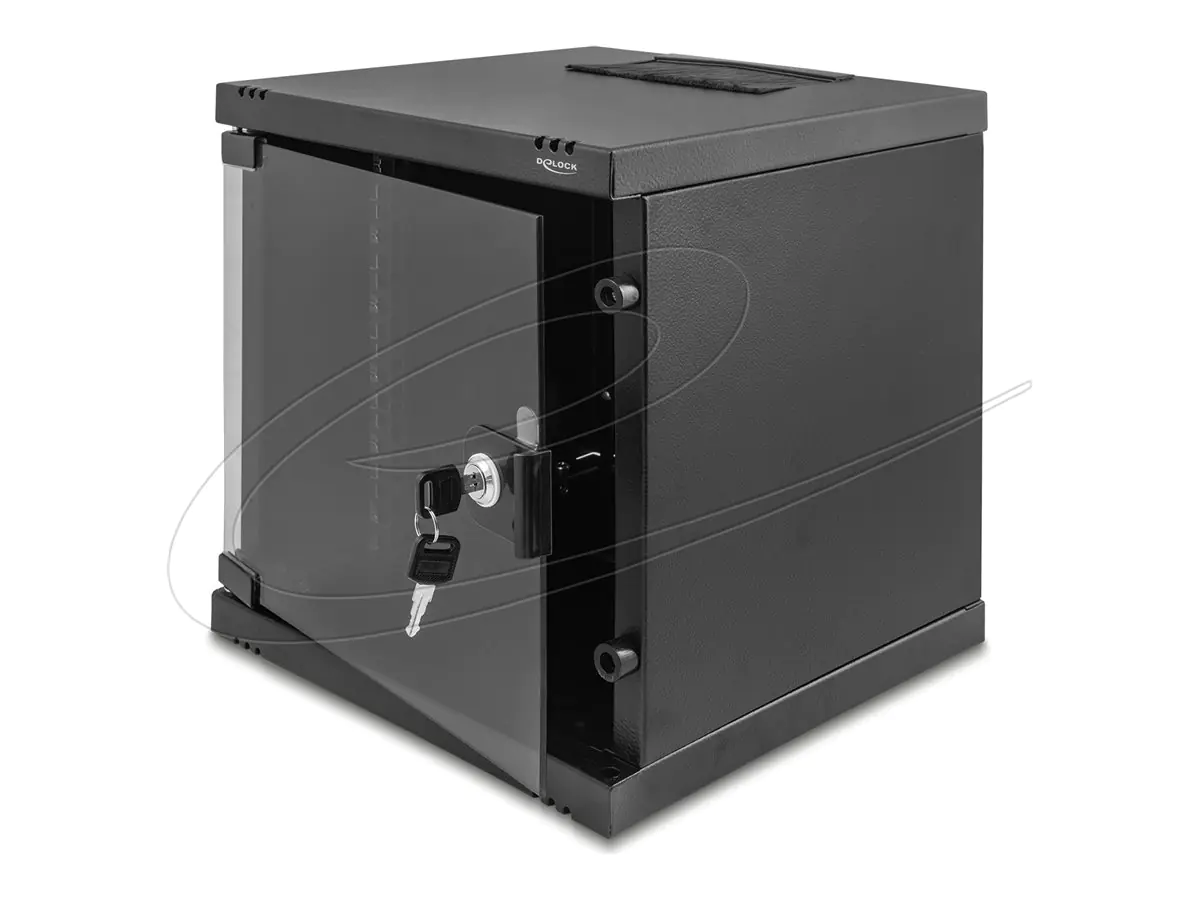 Delock 10" Netzwerkschrank mit Glastür zur Stand- oder Wandmontage - Rack