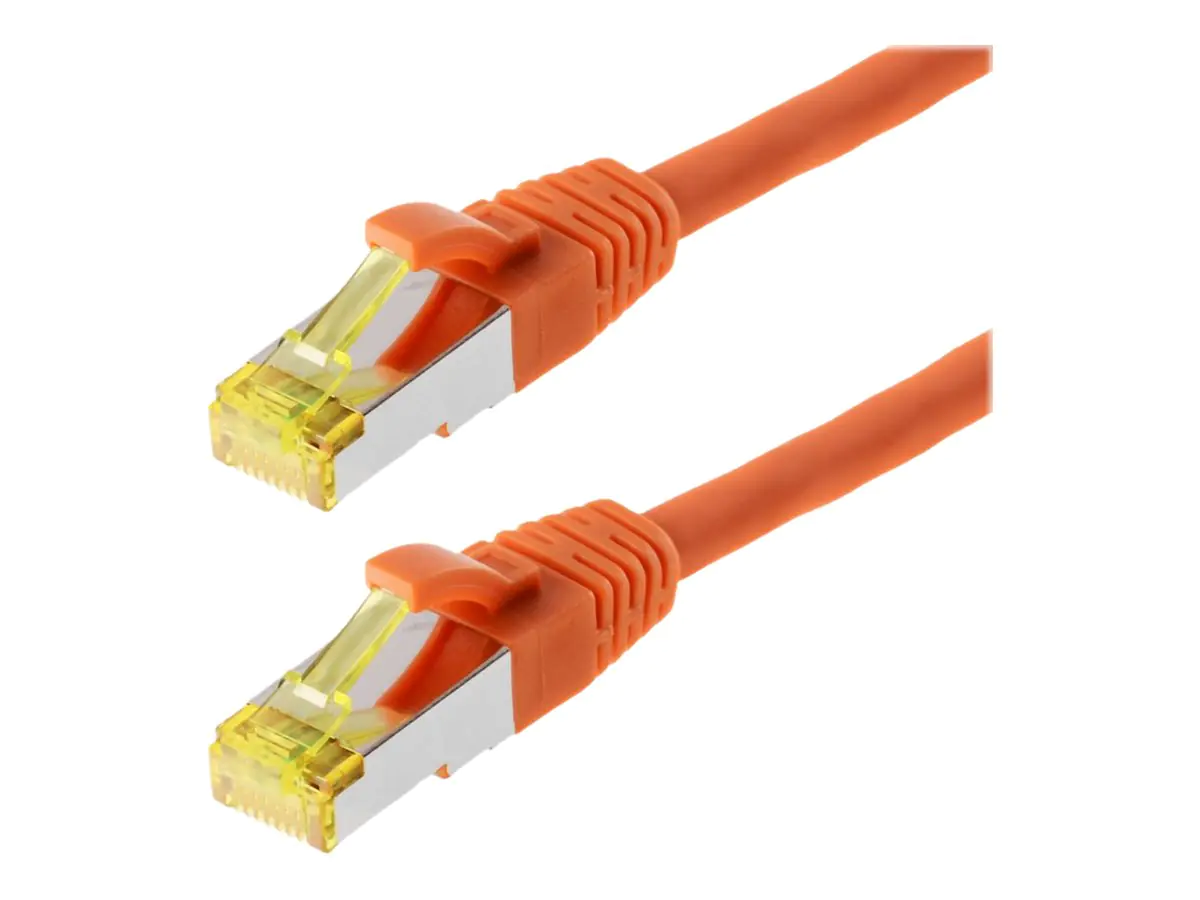 Helos - Patch-Kabel - RJ-45 (M) bis RJ-45 (M) - 5 m - SFTP, PiMF - CAT 6a - halogenfrei, geformt, ohne Haken - orange