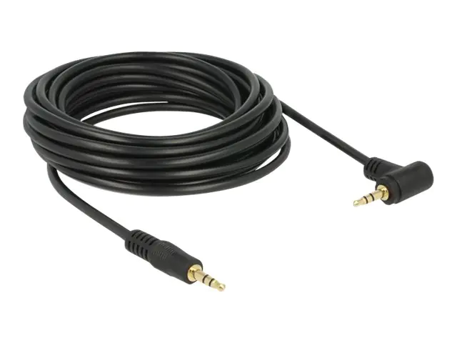 Delock - Audiokabel - mini-phone stereo 3.5 mm männlich zu mini-phone stereo 3.5 mm männlich - 5 m - Schwarz - gewinkelter Stecker