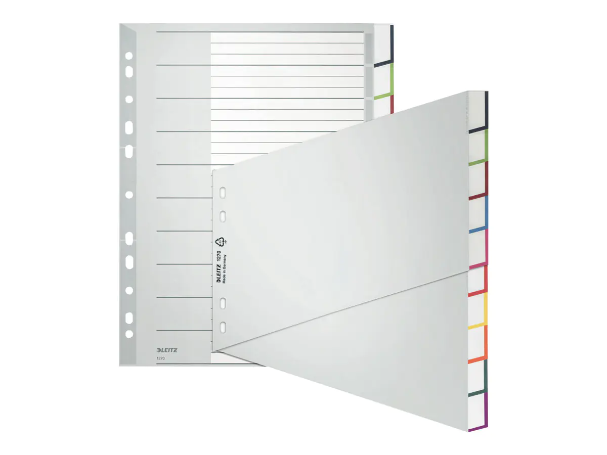 Esselte Leitz Trennelement - für A4 Extra (235 × 322 mm) - mit Register - Grau (Packung mit 10) 12700000