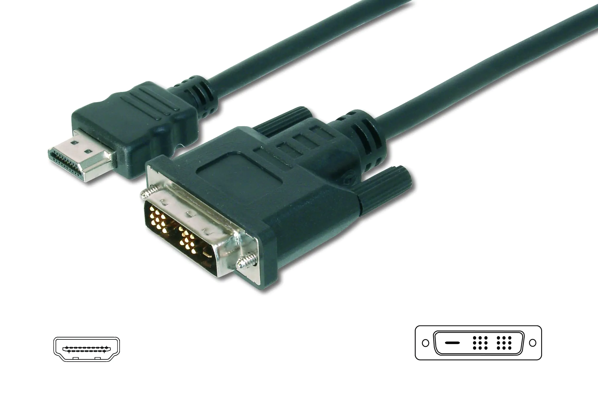 ASSMANN - Adapterkabel - HDMI männlich zu DVI-D männlich - 3 m - Doppelisolierung - Schwarz ASSMANN - Adapterkabel - HDMI männlich zu DVI-D männlich - 3 m - Doppelisolierung - Schwarz