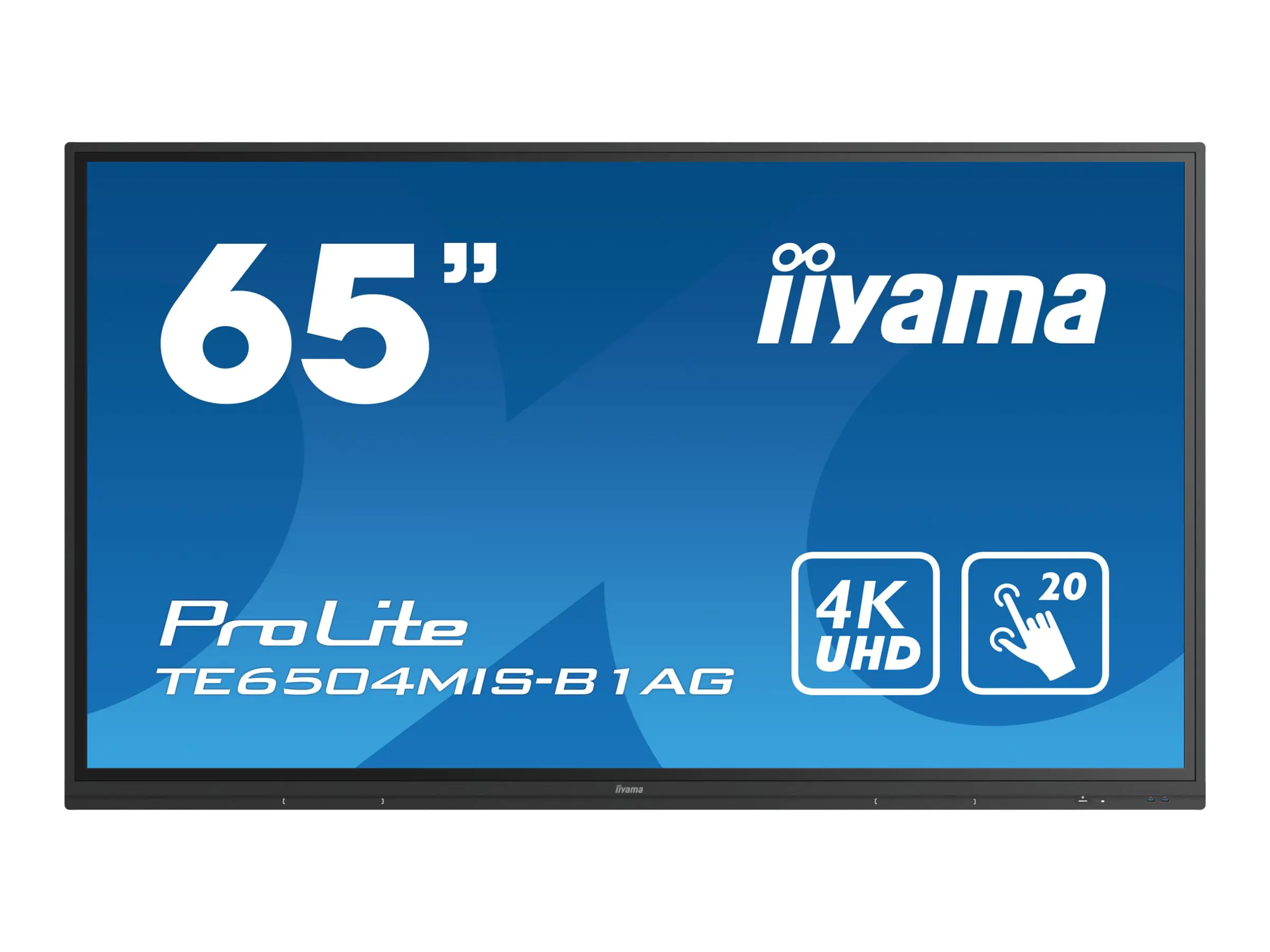 Iiyama ProLite TE6504MIS-B1AG - 165 cm (65") Diagonalklasse (163.9 cm (64.5") sichtbar) LCD-Display mit LED-Hintergrundbeleuchtung - interaktiv - mit Integrierter Media-Player und Touchscreen (Multi-Touch) - Android - 4K UHD (2160p) 3840 x 2160 - mattschw