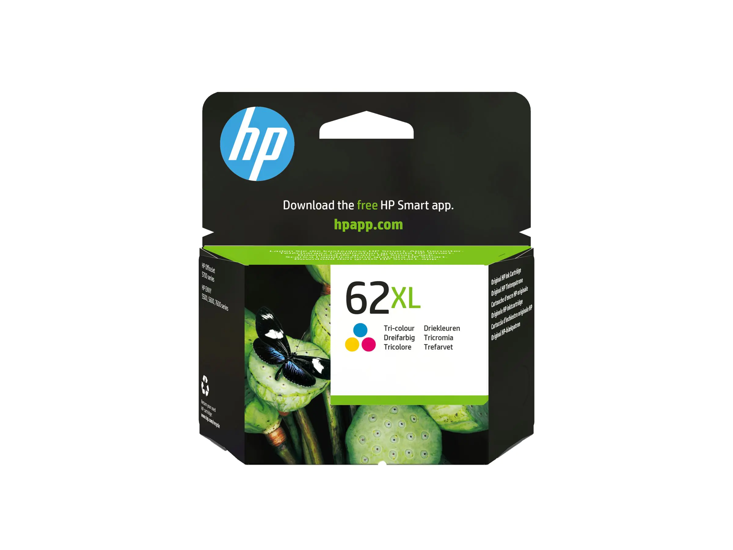 HP 62XL - Hohe Ergiebigkeit - Farbe (Cyan, Magenta, Gelb) - original - Tintenpatrone - für ENVY 55XX, 56XX, 76XX; Officejet 200, 250, 57XX, 8040