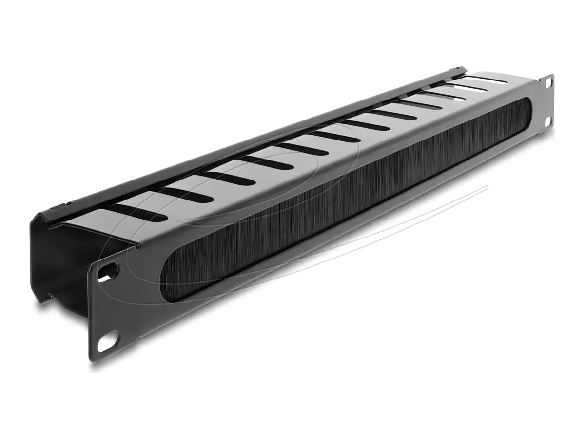 Delock Verlegetafel für Rack-Kabelmanagement - mit Bürste - Schwarz - 1U - 48.3 cm (19") 67628