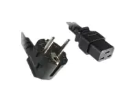 Helos - Stromkabel - power CEE 7/7 gewinkelt zu IEC 60320 C19 gerade - 250 V - 10 A - 3 m - Schwarz