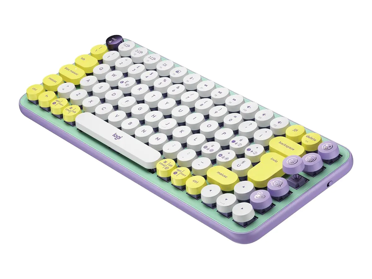 Logitech POP Keys - Tastatur - kabellos - Bluetooth LE, Bluetooth 5.1 - QWERTY - Spanisch - Tastenschalter: Brown Tactile - daydream