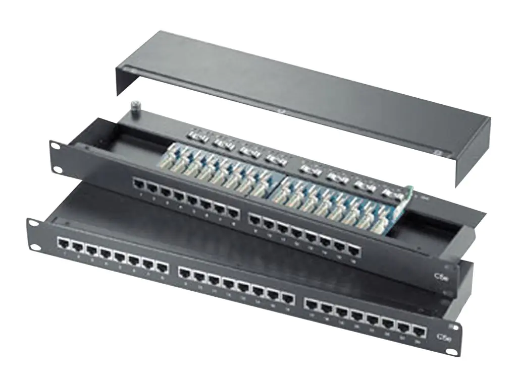 Roline - Patch Panel - CAT 5e - Schwarz - 1U - 48.3 cm (19") - 24 Ports