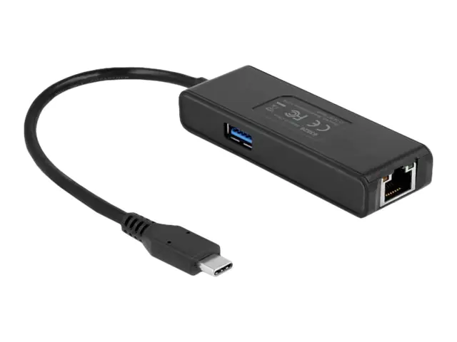 Delock - Netzwerkadapter - USB-C 3.2 Gen 1 - 2.5GBase-T x 1 + USB 3.2 Gen 1 x 1 - Schwarz