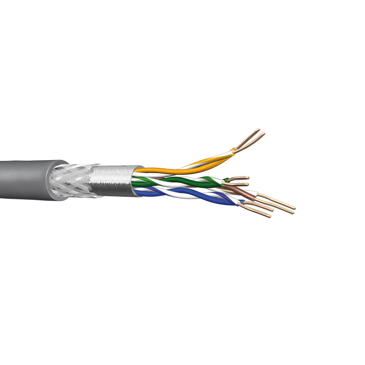 Draka Bulkkabel Abgeschirmtes Twisted-Pair (SF/UTP) CAT 5e 1000536-00100RW 100.00 m Grau RAL 7035