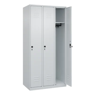 C+P Kleiderspind Classic PLUS 900 x 1.850 x 500 mm (B x H x T) 3 Abteile Stahl lichtgrau