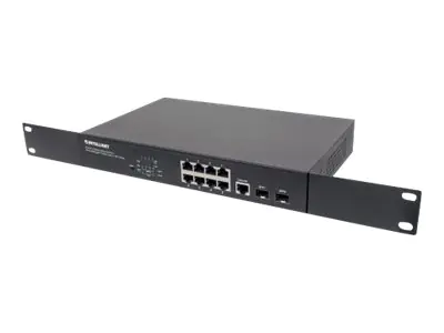 Intellinet 8-Port Gigabit Ethernet Web-Managed PoE+ Switch mit 2 SFP-Ports, 8 x PoE-Ports, IEEE 802.3at/af Power over Ethernet (PoE+/PoE), 140 W, Endspan, Desktop, PDM-Funktion, 19" Rackmount - Switch - managed - 8 x 10/100/1000 (PoE+) + 2 x Gigabit SFP -