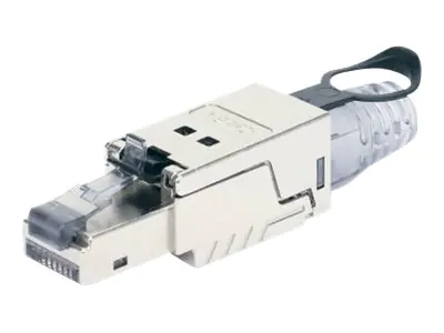 Intellinet Modular Plug Cat6a 10G Shielded Toolless RJ45 Modular Field Termination Plug with Pull-ring Release, For Easy and Quick High-quality Cable Assembly in the Field, STP, for Solid & Stranded Wire, Gold-plated Contacts, Metal Housing - Netzwerkansc