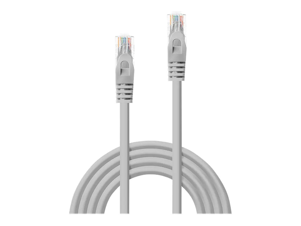 Lindy - Patch-Kabel - RJ-45 (M) bis RJ-45 (M) - 50 cm - Foiled Unshielded Twisted Pair (F/UTP) - CAT 5e - geformt, ohne Haken, verseilt - Grau Lindy - Patch-Kabel - RJ-45 (M) bis RJ-45 (M) - 50 cm - Foiled Unshielded Twisted Pair (F/UTP) - CAT 5e - geformt, ohne Haken, verseilt - Grau
