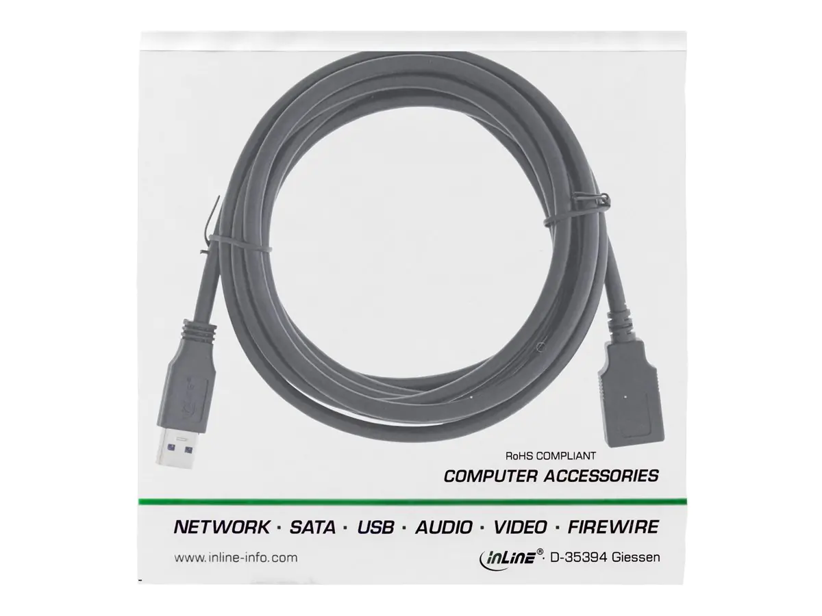 InLine USB 3.2 Gen.1 Kabel - USB-A Stecker / Buchse - 5m 35665